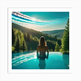 Girl In A Pool Art Print