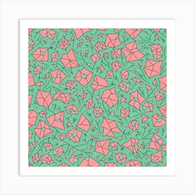 A Seamless Pattern Featuring abstract Polygons Shapes With Edges, Flat Art, 132 Art Print