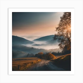 Sunrise Over The Valley Art Print