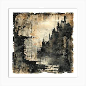 Castle In The Mist 1 Art Print