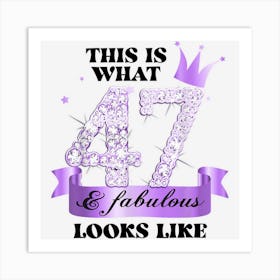 47 & Fabulous I Purple Lilac White Party Group Photo Outfit Art Print