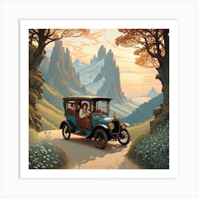 Old Car In The Mountains Art Print