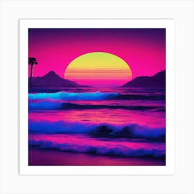 Sunset Over The Ocean Art Print