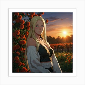 Girl In A Field Art Print