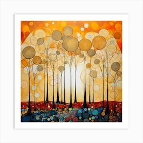 Trees At Sunset Art Print