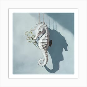 Seahorse Hanging Planter Art Print