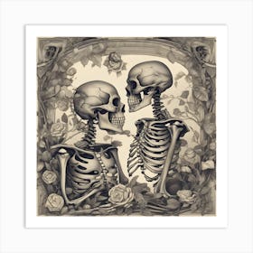 Skeleton Lovers 5 Art Print