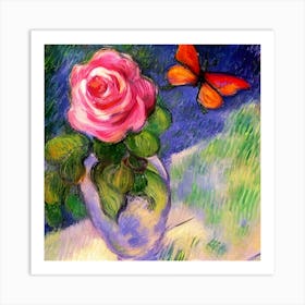 the program relationship of a flower and the butterfly Art Print