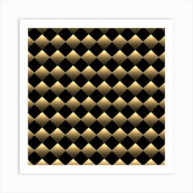 Golden Chess Board Background Art Print