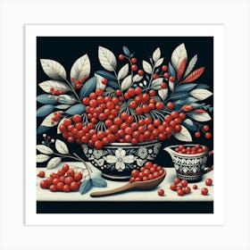 Scandinavian Art, Viburnum berries Art Print