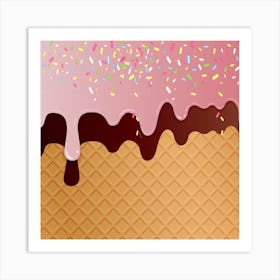 Ice Cream Background Vector Art Print