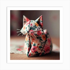 Origami Cat Art Print
