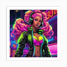 Neon Girl 18 Art Print
