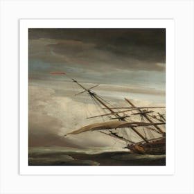 Ship In A Storm Art Print