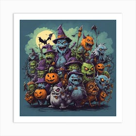 Halloween Monsters Art Print