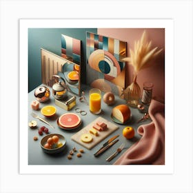 Oranges And Orange Juice Art Print