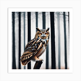 Owl In The Forest 4 Art Print