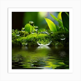 Firefly Intricate, Scene, Drop, Water, Magnified, Ecosystem, Miniature, Tropical, Forest, Frog, Gree (8) Art Print