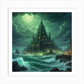 The Sunken City Of Rlyeh Its Massive Cyclopean Art Print