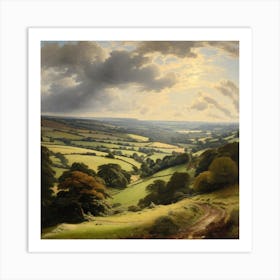 Landscape Of A Valley Art Print