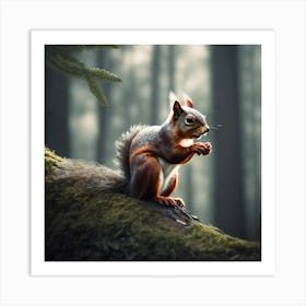 Squirrel In The Forest 177 Art Print