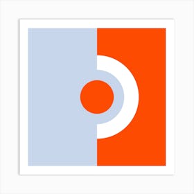 Orange And Blue Circle Art Print