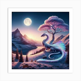 Dragon In The Snow Art Print