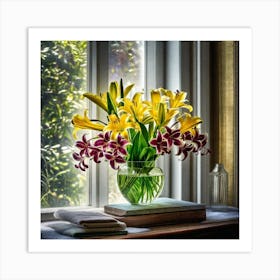 Lilies In A Vase 13 Art Print