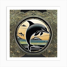 Dolphin In The Water Art Print