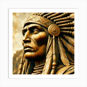 Bronze Native American Abstract Statue 3 Copy Art Print