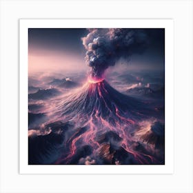 Purple Volcano Eruption Art Print