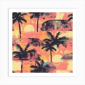 Grunge Palms (9) Art Print