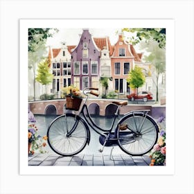 Amsterdam home and bicycle Art Print