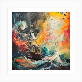 Sailing Ship In The Ocean Art Print