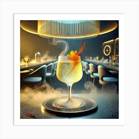 A Futuristic Cocktail Called Saffron Soju Spritz, Art Print