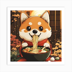 Korean Corgi Art Print