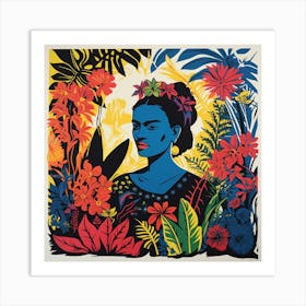 Colourful Frida Kahlo Art Print