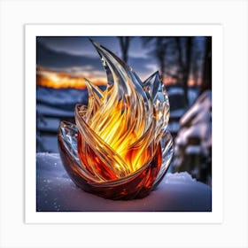 Fire In The Snow 1 Art Print