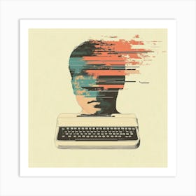 Typewriter Head Art Print