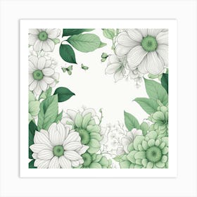 Floral Frame Art Print