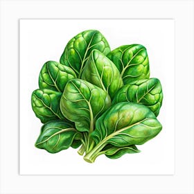 Bunch Of Fresh Spinach 1 Art Print