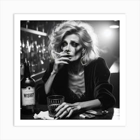 Woman In A Bar Art Print