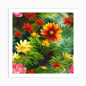 Floral Wallpaper 21 Art Print