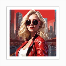 Woman In A Red Jacket Art Print