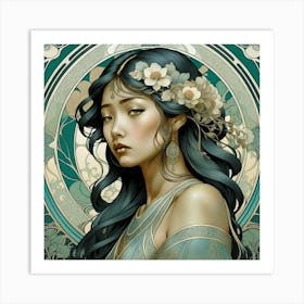 Art Nouveau Girl 3 30x30in 8280x8280px 18 Art Print