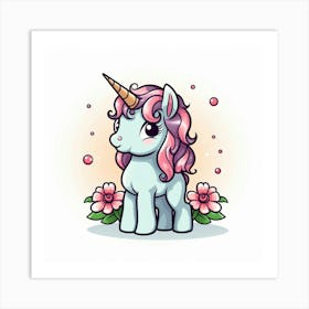 Cute Unicorn 414 Art Print