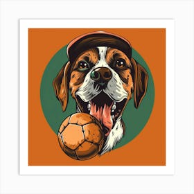 Dog With A Ball Art Print