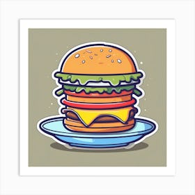 Cartoon Burger 17 Art Print