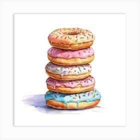 Stack Of Sprinkles Donuts 3 Art Print
