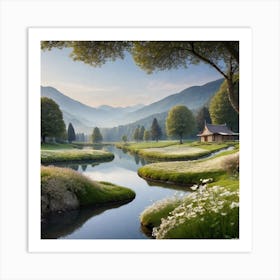 Lake In The Mountains Art Print